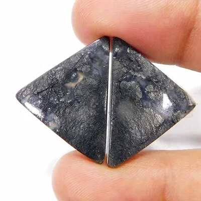 Natural Unique Marcasite Matched Pair Triangle Cabochon 32.20Cts. Loose Gemstone • £9.47