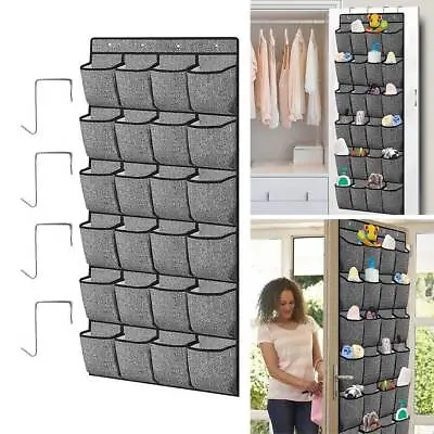 $23.79 • Buy 24/Pocket Shoe Holder Organiser Hanging Shelf Rack Storage Hook Over The Door AU