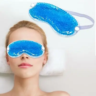 Gel Bead Heating Cooling Sleep Mask Reusable Hot Cold Ice Pack Puffy Dry Eyes UK • £4.05