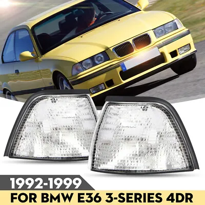 2X Clear Corner Light Turn Signal For BMW E36 318ti/328i/318i Sedan 1992-1999 • $26.99