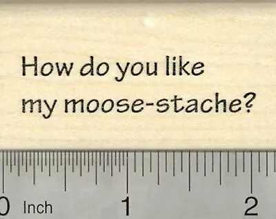 Moose Mustache Rubber Stamp How Do You Like My Moose-stache E23902 WM • $15