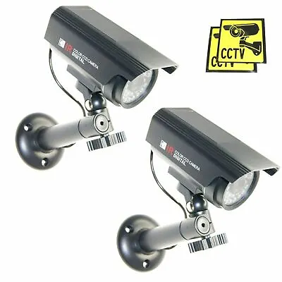 £19.92 • Buy 2 X Solar Outdoor Dummy Fake LED Flashing Security Camera CCTV Surveillance Cam