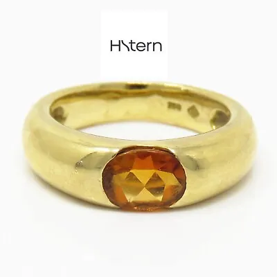 NYJEWEL H Stern 18k Yellow Gold Citrine Band Ring • $1650