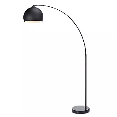 Arc Floor Lamp Tall Standing Hanging Light Real Marble Base Black • $114.99