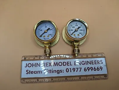 1 5/8  Diameter Flanged 1/8 BSP Pressure Gauge For Steam Engine • £50