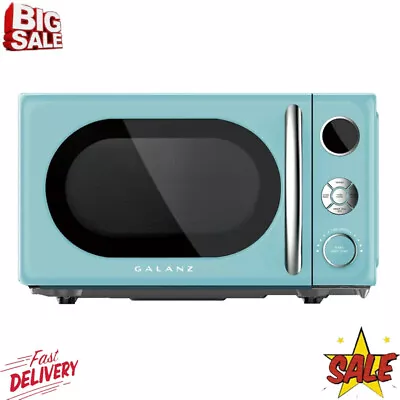 0.7 Cu Ft Retro Countertop Microwave Oven Button Controls Adjustable Kitchen New • $72.45