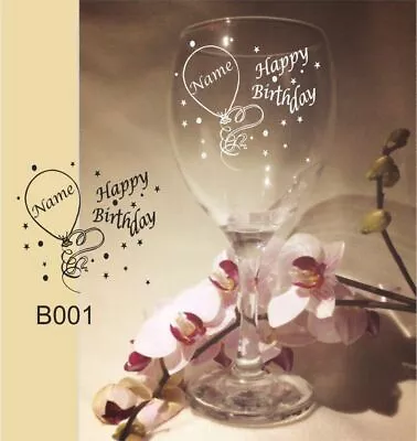 Personalised Engraved Wine Glass Birthday Gift 18th 21st 30th 40th 50th Any Age • £9.70