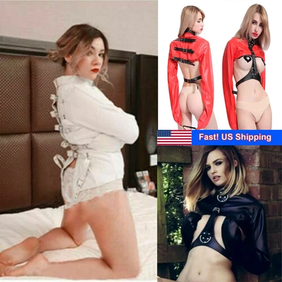 $36.99 • Buy Asylum Straight Jacket Costume Body Harness Jumpsuit Armbinder Costume US Stock