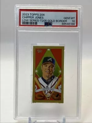 Chipper Jones 2023 Topps 206 Low Series T205 Gold Border Psa 10 Q1421 • $1