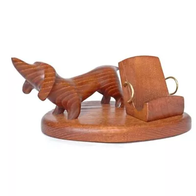 New Hand Carved Wooden Stand For IPhone Universal Holder Rack - Dachshund Dog • $49.99