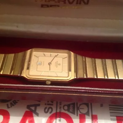 £110 • Buy GENTS  MARVIN REVUE  Gold Plated All Original Plus Box GWO