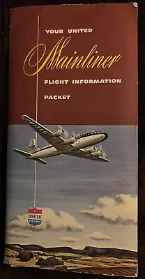 1949 United Airlines Flight Packet DC-6 Mainliner Hawaii Vintage Advertising • $24.50