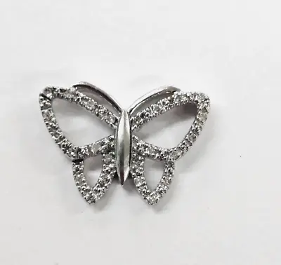 Alwand Vahan 14k White Gold Diamond Butterfly Pendant Charm • $179.95