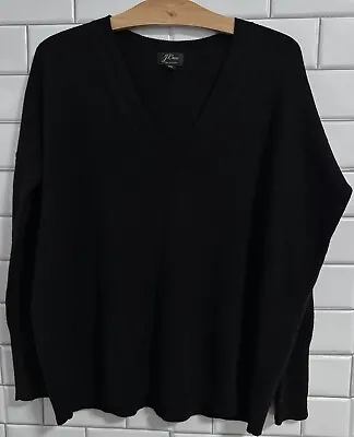 J Crew 100% Cashmere Sweater Women’s Size Extra Small XS Black Vneck • $21