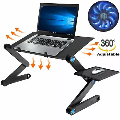 Laptop Stand Desk Table Adjustable Folding Computer Table Portable Sofa Lap Tray • £9.99