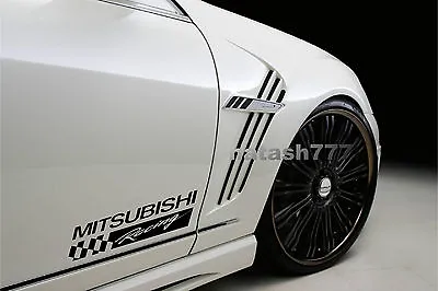 2 - MITSUBISHI RACING SPORT Motorsport Decal Sticker Emblem Logo BLACK  • $29.95