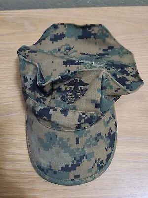 USMC COVER GARRISON MARPAT WOODLAND US MARINE CORPS CAP HAT Small #1 • $9.99