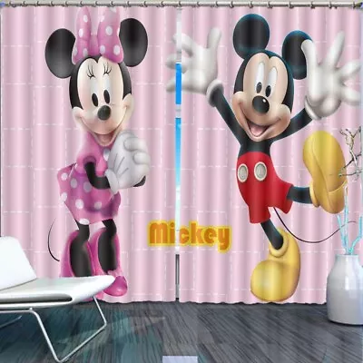 £179.32 • Buy Big Happy Mickey Mouse 3D Curtain Blockout Photo Printing Curtains Drape Fabric