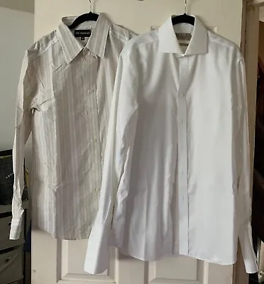 Mens Long Sleeved Shirts X2 Inc M&S Tailoring Ultimate Medium Reg Fit Exc • £7.50