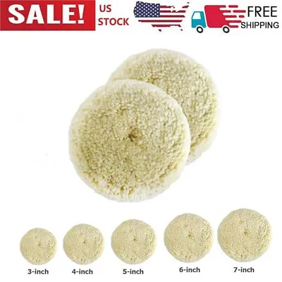 $13.16 • Buy 3 -7  Wool Buffing Pads 100% Natural Wool Hook & Loop For Compound Cutting Pad