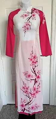 Medium-Pre-made Ao Dai Set 3D Vietnamese Traditional - ***White Collar** • $30