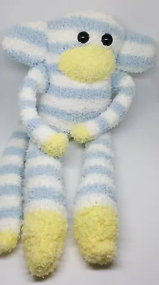 £6.99 • Buy Sock Monkey Blue Bell Easter Gift Hand Made Soft Toy Blue And White Stripes