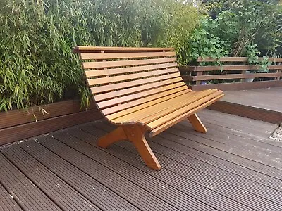  Garden Bench 3 Seater Wooden Outdoor Park Seating Wood Furniture Seat • £196
