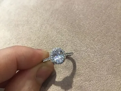 $111.71 • Buy 1.2 Carat Lab Created Diamond Engagement Ring Platinum Plated 925 M & Half