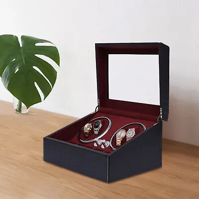 4 +6 Automatic Watch Winder Case With Quiet Motor LED Light Watches Display Box • $72.20