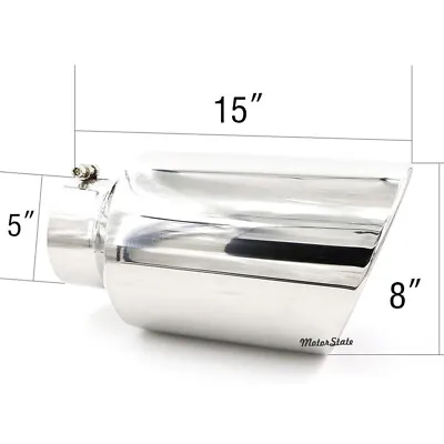 Fits 5  Inlet 8  Outlet 15  Long Overall Length Stainless Steel Exhaust Tip • $45.80