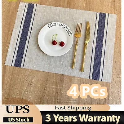 Set Of 4 PVC Kitchen Table Placemats Non-Slip Heat Insulation Dining Place Mats • $5.95