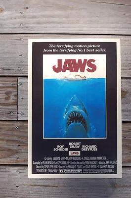 93201 Jaws Lobby Card Roy Scheider Richard Dreyfuss Wall Print Poster AU • $48.35