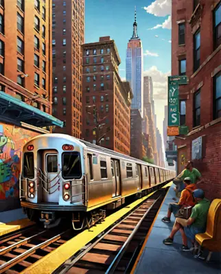 MTA New York City Subway Train Railroad Map + Free GraffitiTrain Art Print • $4.74