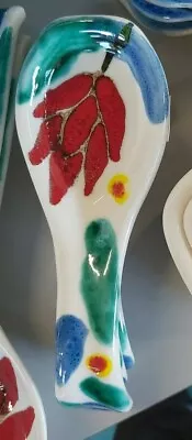 Janice Tchalenko STUDIO POOLE Pottery POPPY Small Spoon Rest John Lewis Interest • £16.99