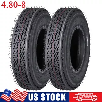 2pc 6PR 4.80-8 Boat Trailer Tire 4.8x8 4.8-8 480-8 Load Range C Replacement Tire • $51.29