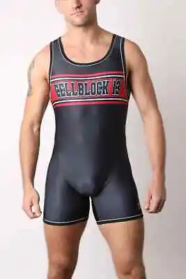 CELLBLOCK13 Mens Sporty Stretch Wrestling Singlet With Sexy Rear Zipper • £72.50