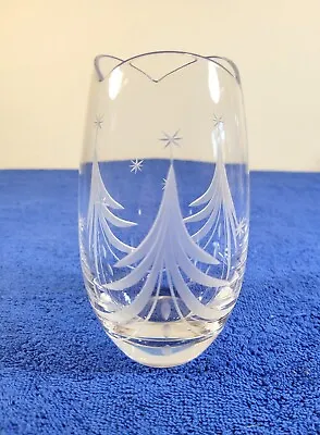 Mikasa Crystal Bud Vase Silent Night Etched Christmas Tree & Star 5 1/2  Tall • $4.99