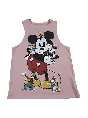 Disney Mickey Mouse & Friends Pink Tank Top Women Size S (3-5) • $11.19