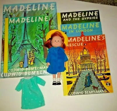 Madeline Doll And Books Play SET 1994 Ludwig Bemelmans Eden Toys • $45