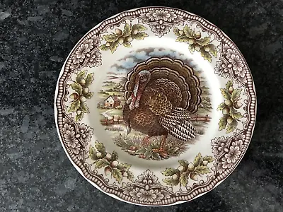 Victorian English Pottery Edward Challinor Dinner Plate Thanksgiving Turkey WOW • $26.99