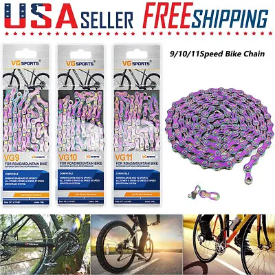 Bike Chain 8/9/10/11S Speed For MTB / Road Bicycle Chain Mountain Bike Chain USA • $11.37