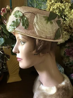 Vintage Antique So So Sweet Floral Pink Millinery 1950’s HAT • $34.99