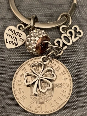 £9.99 • Buy 65th Birthday Polished 1958 Lucky Shilling & Four Leaf Clover Gift For Him Her