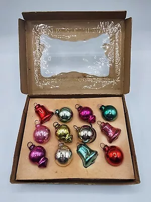 Vintage SHINY BRITE Ornaments Feather Tree Glass Ornaments Bells Finial Shapes • $58