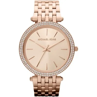 Michael Kors MK3192 Glitz Rose Gold Dial Stainless Steel Bracelet Women's Watch • $75.99