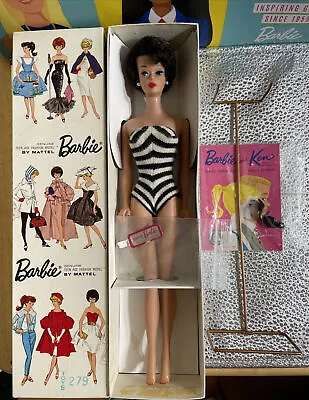 Vintage Barbie 1st Issue Brunette Bubble-Cut 1961 No Play-MINT IN BOX • $799.99