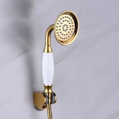 £36.58 • Buy Brass Classical Telephone Style Gold Hand Held Shower Head Wall Holder Hose Set