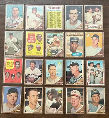 Vintage Lot Of 20 Topps 1962 Baseball Cards-good Condition-in Sleeves-Joe Torre • $22