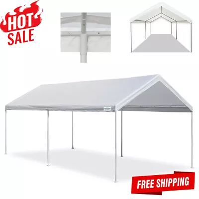 10'x20' Carport Shelter Domain Basic Metal Frame Outdoor Dining Camping Storing • $125.68