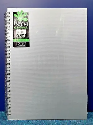 1 NEW A3 FLASHY ART GECKO SPIRAL BOUND HARD BACK PORTRAIT SKETCH BOOK 150gsm SLV • £8.99